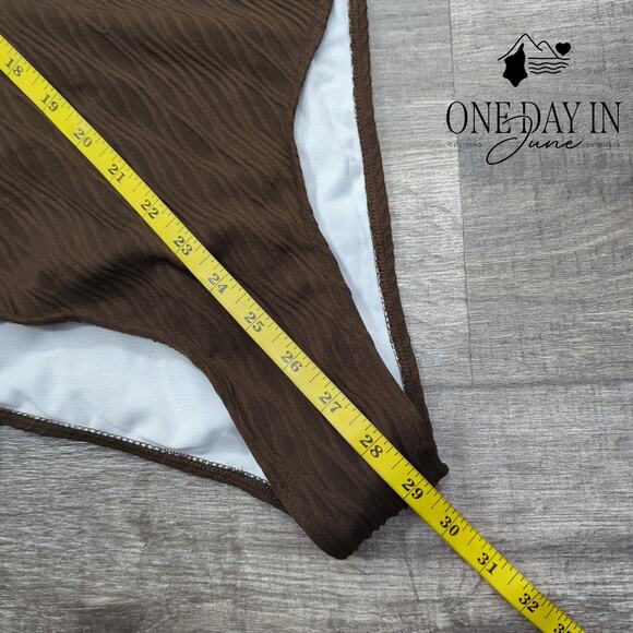 Zaful Deep V Tie Wrap One Piece Swimsuit Size M - Picture 5 of 6